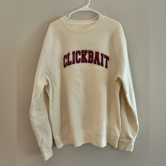 David Dobrik Fanjoy Official Clickbait Cream Crewneck Sweatshirt | Size XL - Picture 2 of 6